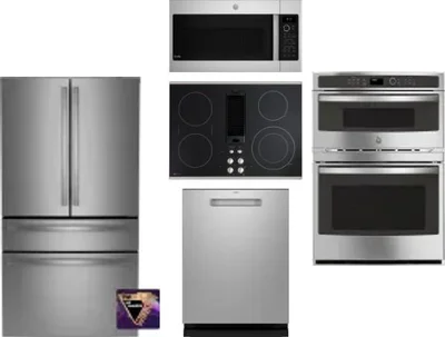 5 Piece Package Includes Refrigerator, Cooktop, Wall Oven, Microwave And Dishwasher